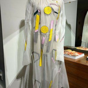 1200$ ATELIER KIKALA SHEER DRESS SILK CHIFFON SIZE SMALL